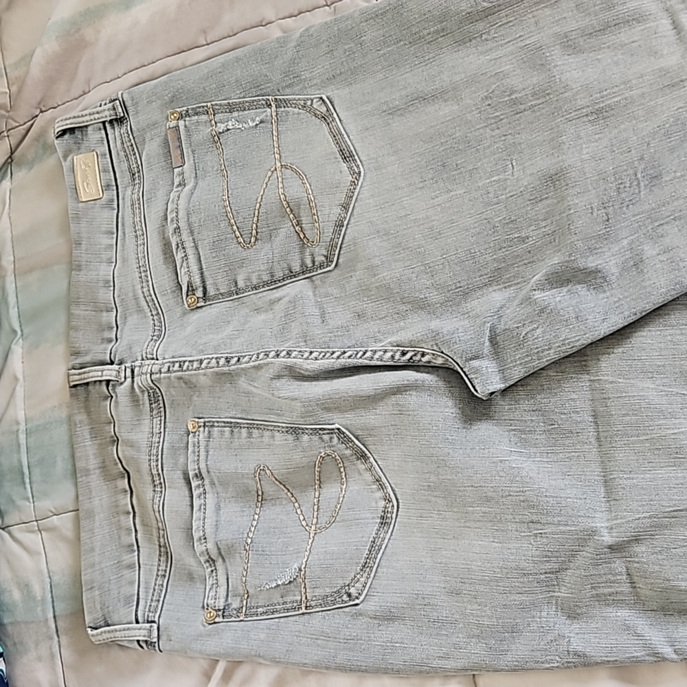 Seven7 Tummyless High Rise Skinny Distressed Jeans Size 14